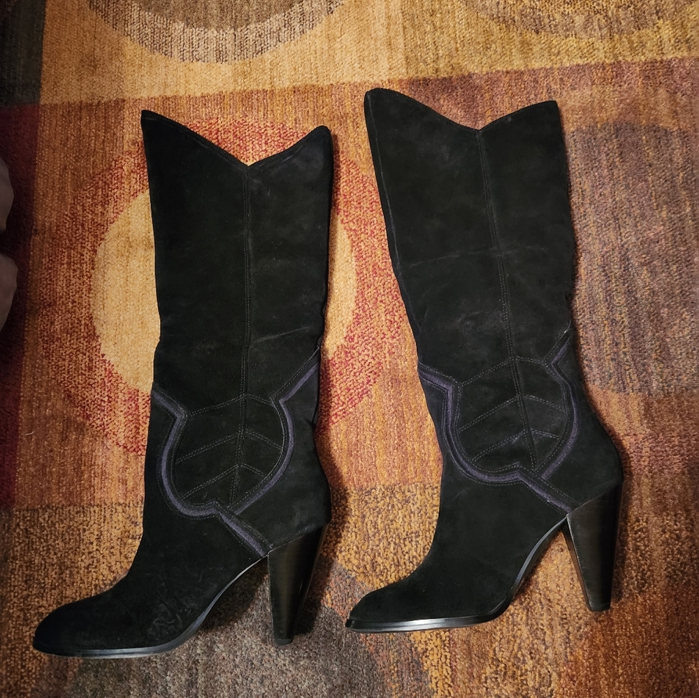 Aldo Black Suede Boots Norerwen 7.5